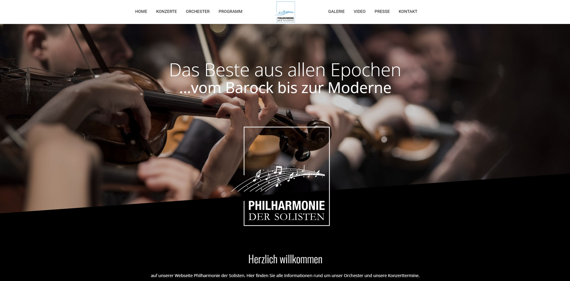 Webseite Orchester